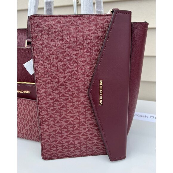 Michael Kors tote maisie 3 in 1 large bag clutch & crossbody Merlot Multi - Picture 5 of 11